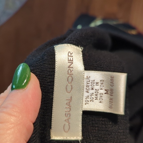 Vtg 90s Cardigan Black Sweater W/ Rope & Keys maximalist Embroidered Design Sz M - Picture 7 of 11